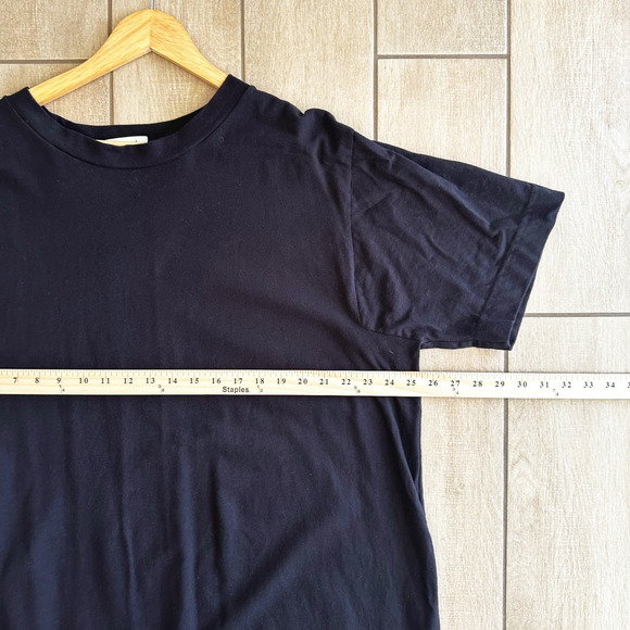 Wol Hide Maxi Dress Large Oversized Organic Cotton Black Lagenlook Minimalist - Picture 9 of 10